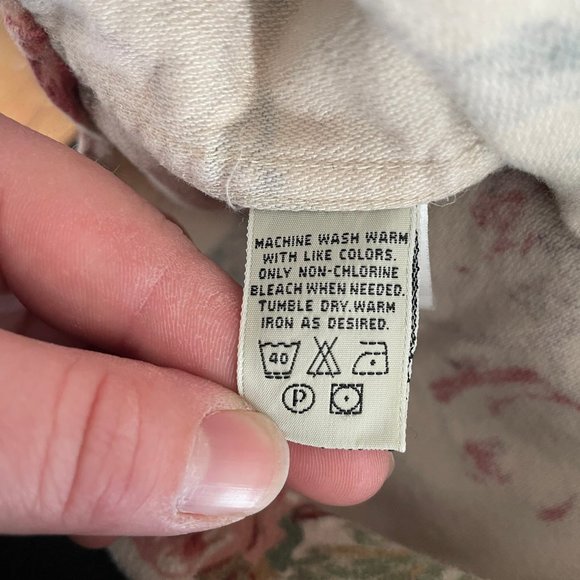 Vintage 90s Eddie Bauer Flannel Button Down Shirt S Cottagecore Floral Romantic - Picture 4 of 4